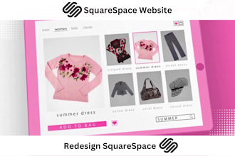 build  squarespace redesign, squarespace website, and redirect page