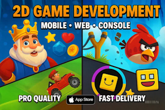 develop an addictive unity 2d game with fast delivery