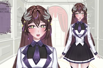 design live2d vtuber model, 2d vtuber model, live2d rigging, vtuber design