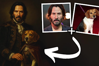 create custom royal portraits of you and your pet