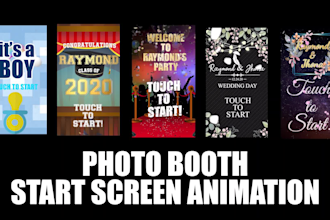 design photobooth start screen animation