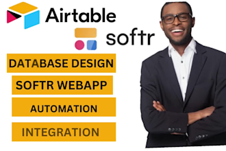setup airtable database, softr webapp, client portal, integration and automation