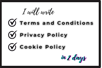 write your website terms and conditions, privacy policy in 48 hours