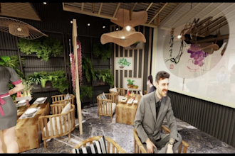 create your 3d design cafe restaurant