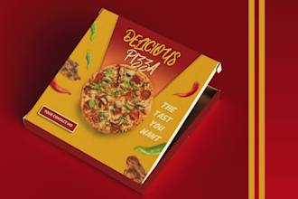 make a pizza, a burger box and other product packaging