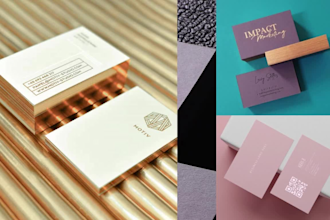 print premium luxe gold edged business cards with design