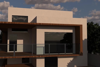 redesign exterior house model,dusk rendering,facade,terrace design,garage model
