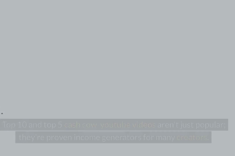 make top 10 cash cow faceless videos and youtube automation