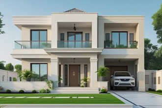 3d home exterior design 3d house front elevation realistic architectural render