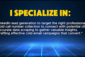 build b2b lead generation, prospect list, linkedin, and email list building