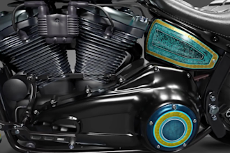 render 3d motorcycle model, ue5 game assets, motorcycle parts,cgi bike animation