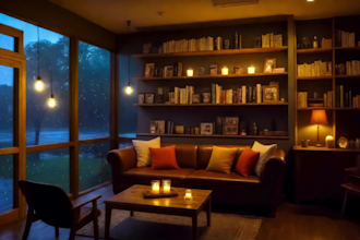 create amazing cozy rain ambient video with natural sound,relaxing rain video