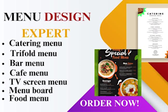 design a professional menu for your restuarant, food, cafe, spa and pricelist