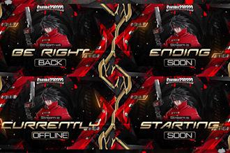 design animated stream overlay, kick, twitch overlay, twitch logo, banner emotes
