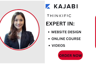 upload online course content and design your kajabi or thinkific course website