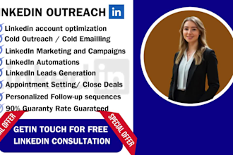 manage linkedin outreach, b2b appointment setting and generate sales page