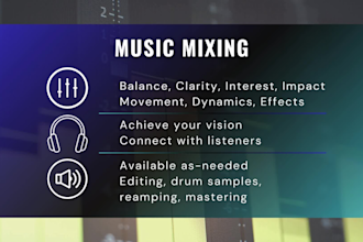 music mixing   major label sound with editing and mix revisions