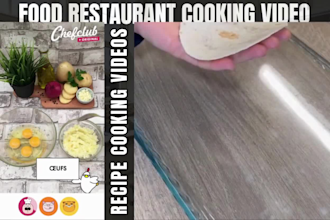 create clean restaurant cooking video youtube cooking video script, food recipes