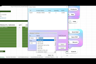 build an auto calculate excel invoice system with forms buttons