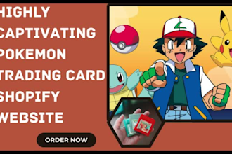 design pokemon website trading card anime logo store game store shopify store