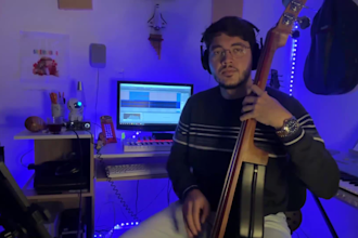 record electric upright bass lines