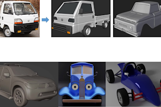 create stl files for any type of custom cars trucks and also their molds