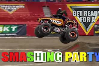 create birthday monster jam truck invitation video party