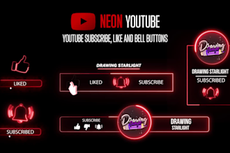 create stunning youtube subscribe, like and bell buttons