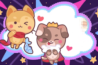draw silly cute pixel art for any purposes