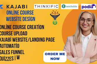 teachable, kajabi website design landing page kajabi online course, sales funnel