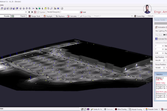 do lighting design of site and interior photometric using dialux evo or agi32