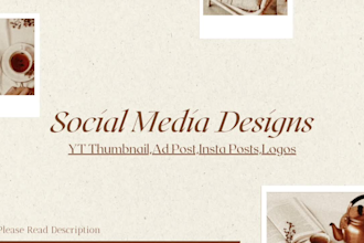 make youtube thumbnails,insta ad posts and logo