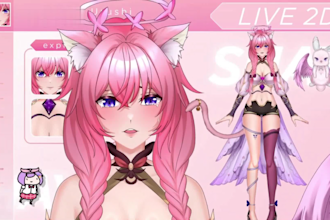 design and rig 2d vtuber model 2d vtuber commission live2d model 4 vtube studio