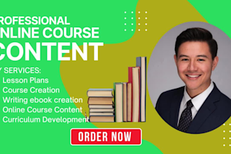 create lesson plans online course creation ebooks writing module content