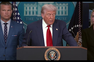 do a hyper realistic donald trump voice over