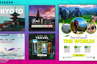 design stunning attractive travel and tourism poster , flyer