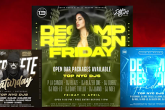 stunning motion flyer, animated flyer poster for event party or club