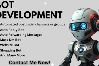 develop auto posting bot, auto reply bot, auto forwarding bot, mass dm bot