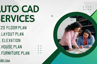 professional autocad 2d floor plan design for your projects