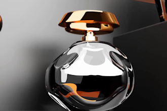 create realistic 3d perfume modelling, 3d perfume rendering, 3d bottle design