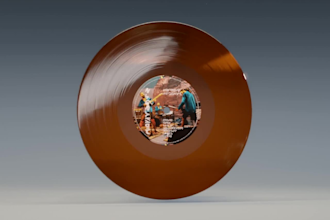 create design and 3d visualisation of vinyl record cover
