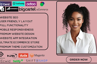 design and optimize your bigcommerce woocommerce duda ecwid, or godaddy website