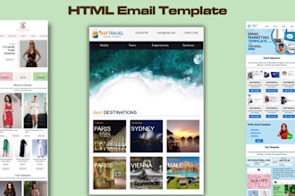 design responsive HTML email template or newsletter