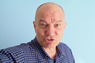 be your selfie video spokesperson with plain background