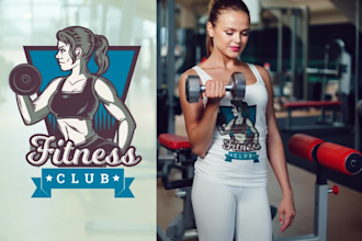 design fitness gym and workout t shirt and logo with quotes
