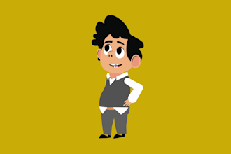 do character rig for 2d animation, kids animation, in moho