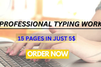 do a fast typing job, retype documents, assignment work