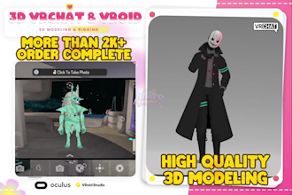 create custom vr chat avatar, vr character or 3d vtuber for you