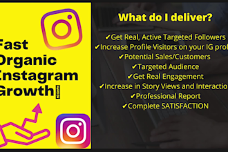manage your instagram profile for genuine targeted and natural high growth