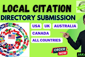 create local SEO citations and directory submission for USA UK australia